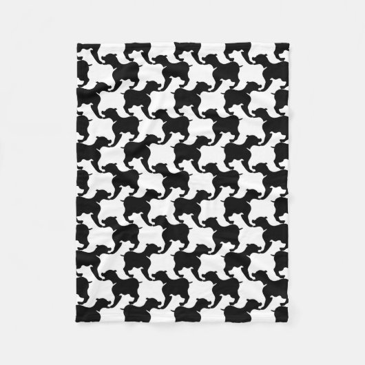Couverture Polaire Faux pied de poule avec Chiens mode Blanche 2 (Devant)