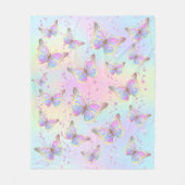 Couverture Polaire faux strass papillons pastel (Devant)