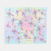 Couverture Polaire faux strass papillons pastel (Devant (Horizontal))