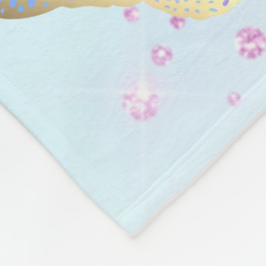 Couverture Polaire faux strass papillons pastel (Coin)
