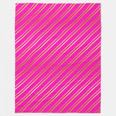 COUVERTURE POLAIRE FAUX STRIPES D'OR SUR ROSE (Devant)