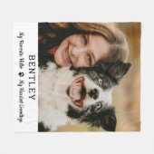 Couverture Polaire Favori Hello Custom Photo Pet Dog Memorial (Devant (Horizontal))