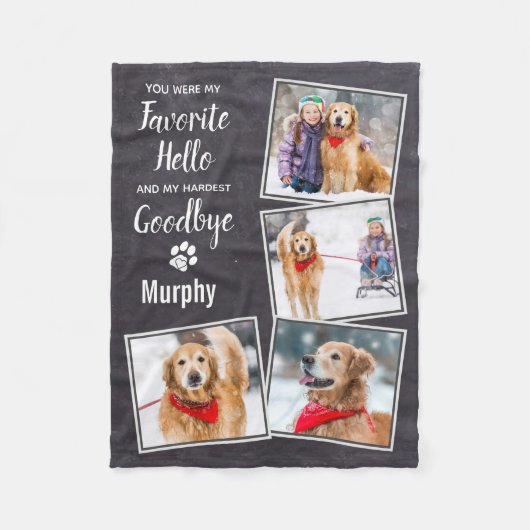 Couverture Polaire Favori Hello Hardest Goodbye Pet Dog Memorial (Devant)