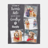 Couverture Polaire Favori Hello Hardest Goodbye Pet Dog Memorial (Devant)