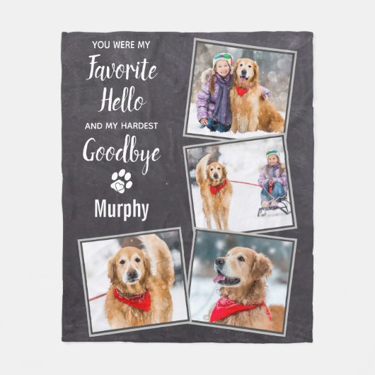 Couverture Polaire Favori Hello Hardest Goodbye Pet Dog Memorial (Devant)