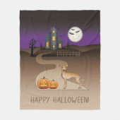 Couverture Polaire Fawn Iggy Cute Dog Et Halloween Maison Hantée (Devant)