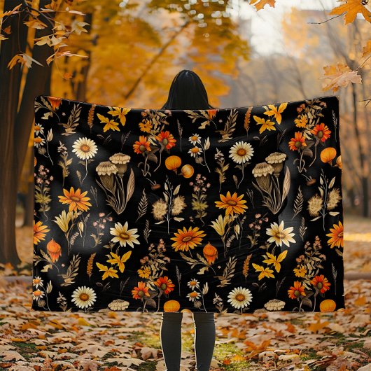 Couverture Polaire Fayères d'automne Goblincore Floral