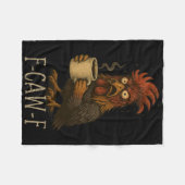Couverture Polaire Fcawf Grumpy Coq - Drôle de poulet fatigué buvant (Devant (Horizontal))