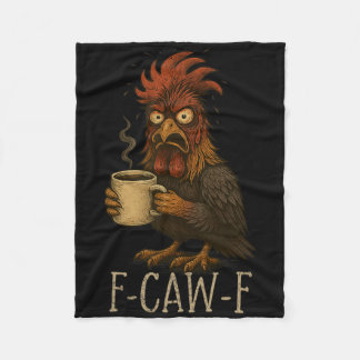 Couverture Polaire Fcawf Grumpy Coq - Drôle de poulet fatigué buvant