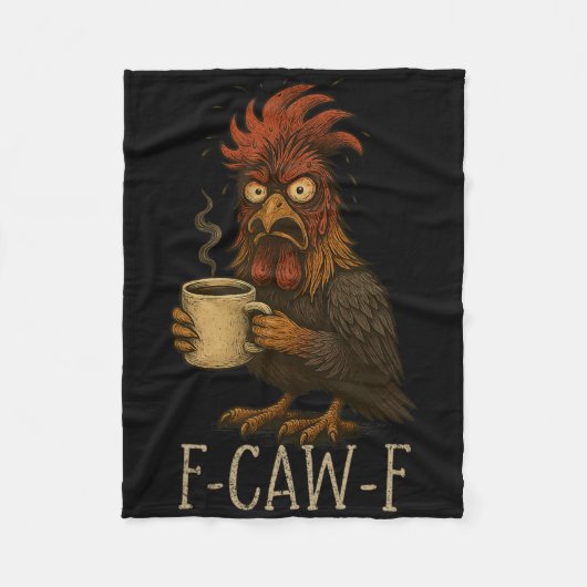 Couverture Polaire Fcawf Grumpy Coq - Drôle de poulet fatigué buvant (Devant)