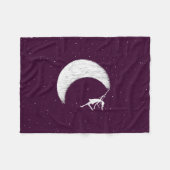Couverture Polaire Fée d'art : Peignez la lune (pourpre) (Devant (Horizontal))
