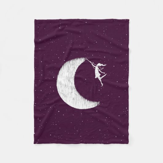 Couverture Polaire Fée d'art : Peignez la lune (pourpre) (Devant)