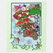 Couverture Polaire Fée de Noël Jouets Verts Festifs (Devant)
