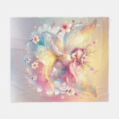 Couverture Polaire Fée douce Fée Jaune Princesse Filles (Devant (Horizontal))