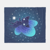 Couverture Polaire Fée Pixie Chat Étoile de Nuit (Devant (Horizontal))