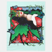 Couverture Polaire Fée Solstice Rouge Vert Noël (Devant)