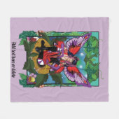 Couverture Polaire Fée violet rouge champignons gothique (Devant (Horizontal))