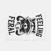 Couverture Polaire Feeling Feral Raccoon Coffee Cute Funny Trash Pand (Devant (Horizontal))