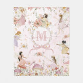 Couverture Polaire Fées d'aquarelle de Whimsal Fleur sauvage Pré (Devant)