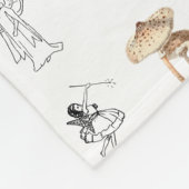 Couverture Polaire Fées Rose Floral & Champignons Motif de fées (Coin)