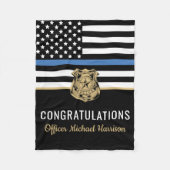 Couverture Polaire Félicitations à la Police Blue Line Flag (Devant)