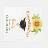 Couverture Polaire Félicitations à l'obtention du diplôme Floral Sunf (Devant (Horizontal))