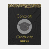 Couverture Polaire Félicitations Diplômé avec Parties scintillant d'o (Devant)