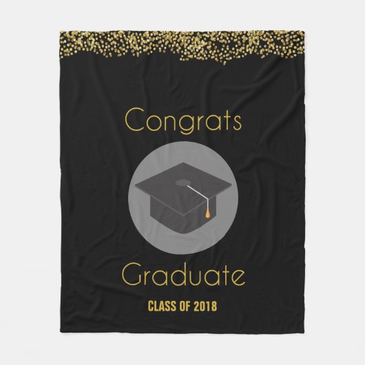 Couverture Polaire Félicitations Diplômé avec Parties scintillant d'o (Devant)