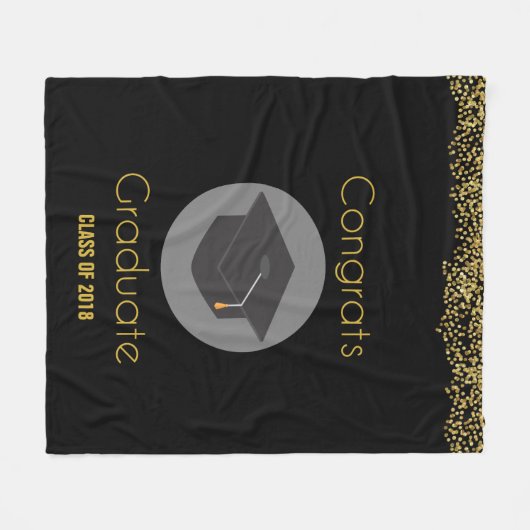 Couverture Polaire Félicitations Diplômé avec Parties scintillant d'o (Devant (Horizontal))