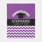 Couverture Polaire Félicitations Diplômé - Purple Black Graduation (Devant)