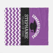 Couverture Polaire Félicitations Diplômé - Purple Black Graduation (Devant (Horizontal))