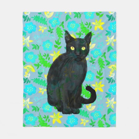 Couverture Polaire félin noir (Devant)