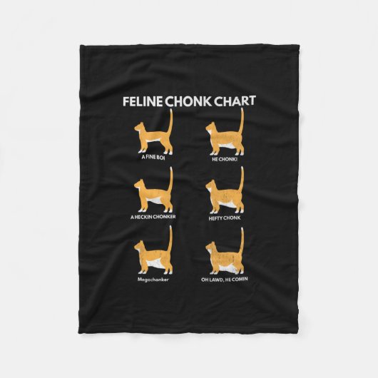 Couverture Polaire Feline Chonk Graphique Drôle Chat Échelle Mème Cha (Devant)