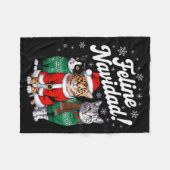 Couverture Polaire Feline Navidad Funny Cat Christmas Holiday Xmas Sa (Devant (Horizontal))
