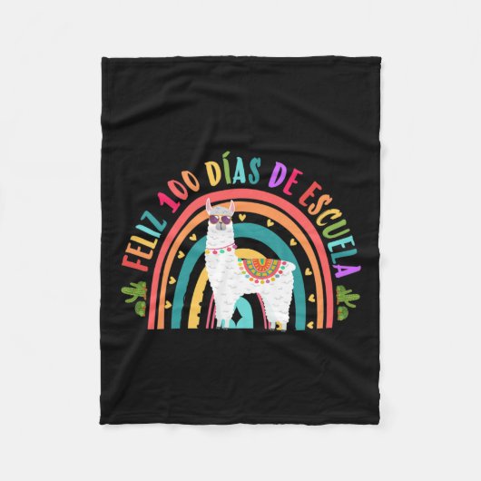 Couverture Polaire Feliz 100 Dias De Escuela 100 Jours D'Espagnol (Devant)