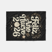 Couverture Polaire Feliz Año Nuevo 2026 Happy New Year Spanish Mexica (Devant (Horizontal))