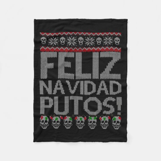 Couverture Polaire Feliz Navidad Putos Chingon Ugly Xmas Sweater Chri (Devant)
