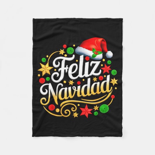 Couverture Polaire Feliz Navidad Spanish Mexican Christmas Xmas Holid (Devant)