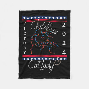 Couverture Polaire Feministe Patriotique 2024 Chat Lady Enfant '2