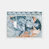 Couverture Polaire Femme à la rose, Mucha (Devant (Horizontal))