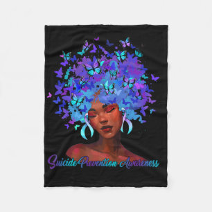 Couverture Polaire Femme Africaine Noire Afro Suicide Turquoise Et Vi