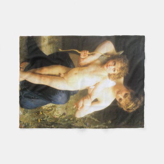 Couverture Polaire Femme avec Cupidon, Bouguereau (Devant (Horizontal))