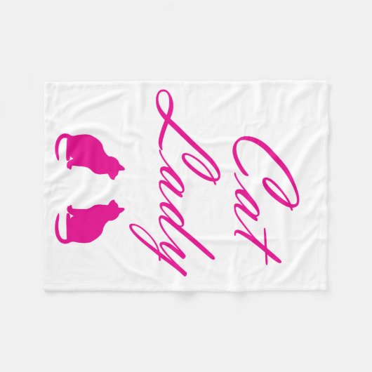 Couverture Polaire Femme de chat rose (Devant (Horizontal))