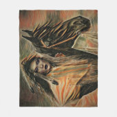Couverture Polaire Femme de Natif américain à cheval (Devant)