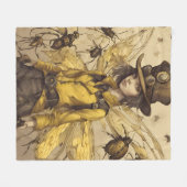 Couverture Polaire Femme d'insectes Steampunk (Devant (Horizontal))