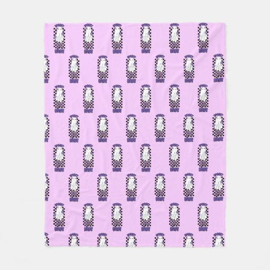 Couverture Polaire Femme "Éffrayant Babe" Halloween Ghost Retro Purpl (Devant)