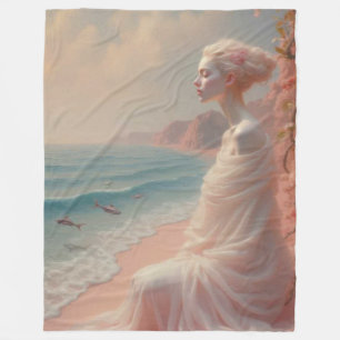Couverture Polaire Femme éthérée sur Dreamy Beach