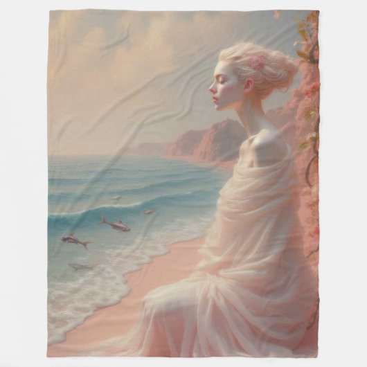 Couverture Polaire Femme éthérée sur Dreamy Beach (Devant)