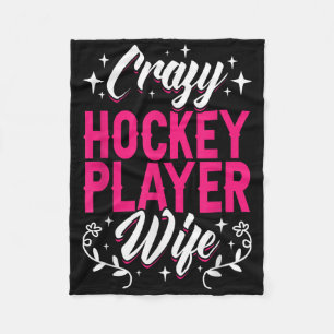Couverture Polaire Femme folle de joueur de hockey Champ de hockey su
