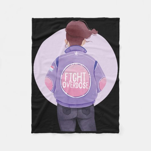 Couverture Polaire Femme Lutter contre l'overdose violette surdose de (Devant)